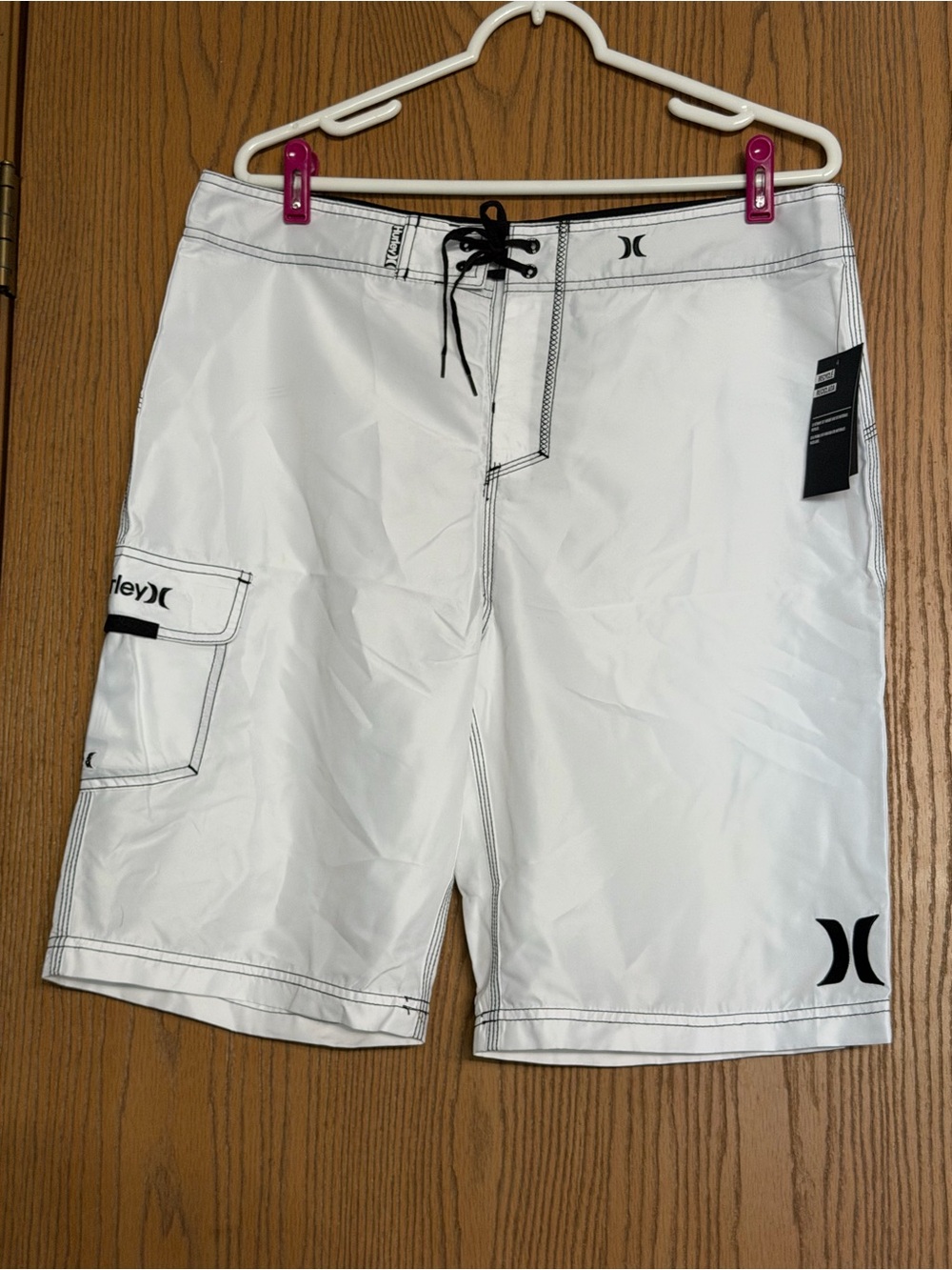 HURLEY One And Only BDST SSDE IN White Board Shorts Trunks Mens Size 34 NWT